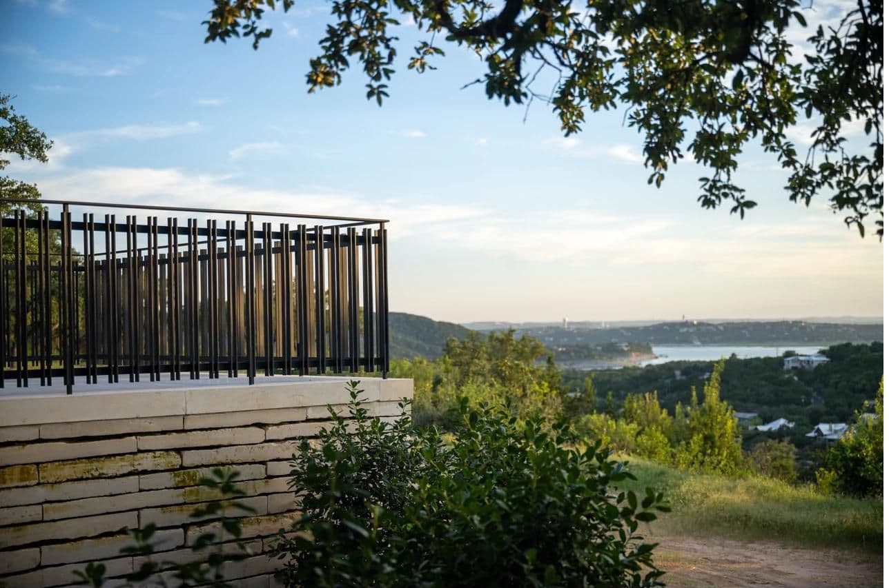 Lake Travis overlook with panoramic Hill Country view