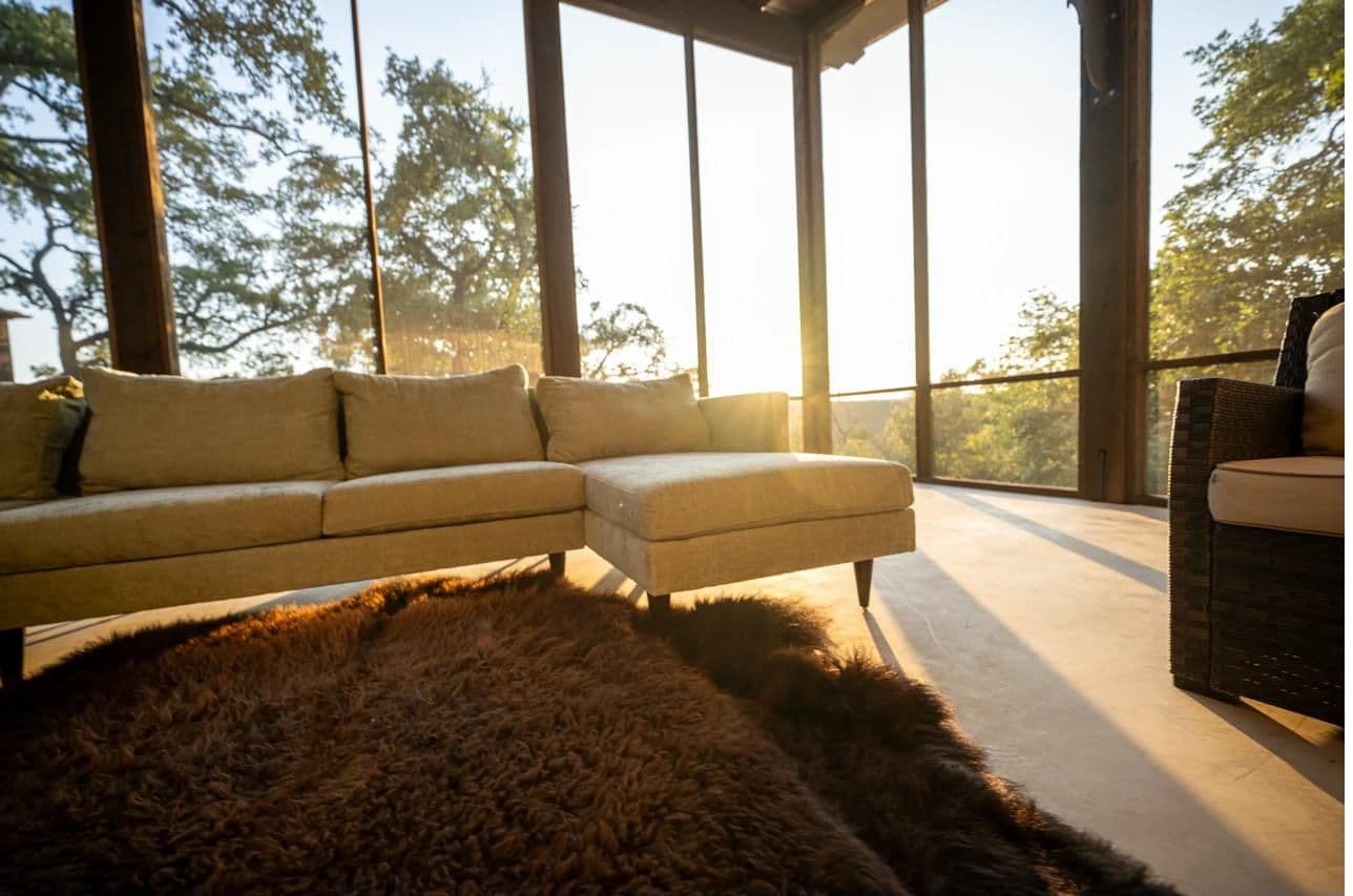 The Luna Room bridal suite in golden-hour light